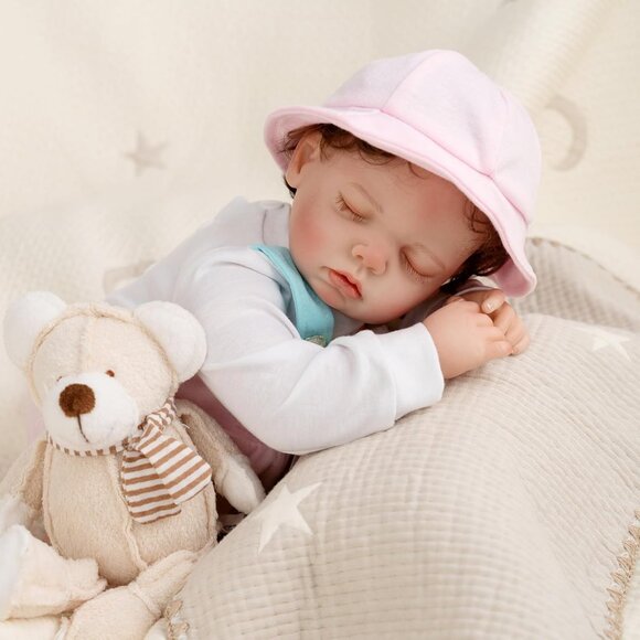 18 Inch Reborn Baby Doll Boy Realistic Sleeping Vinyl Body Toy for Kids Age 3+ - Picture 2 of 7